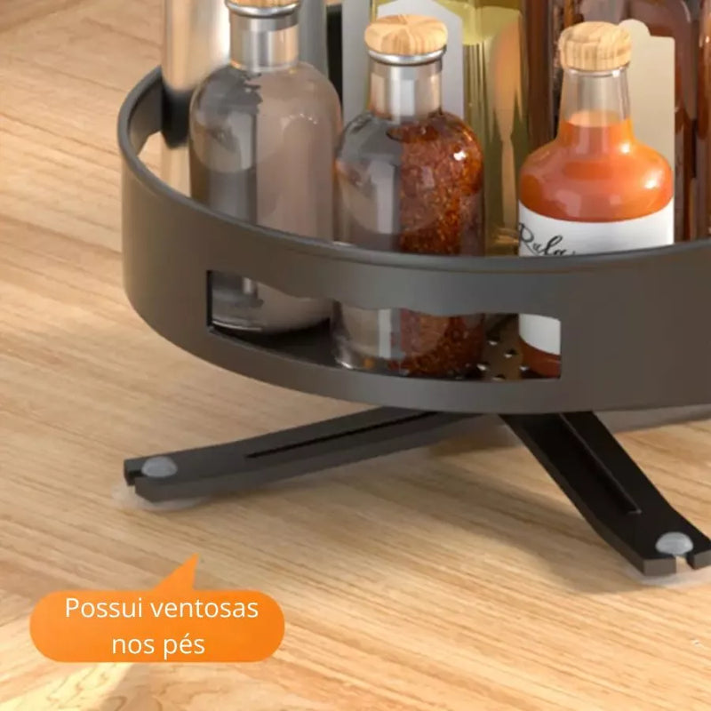 SpinShelf 2 Camadas – Prateleira Rotativa 360° Multiuso | Alta Durabilidade
