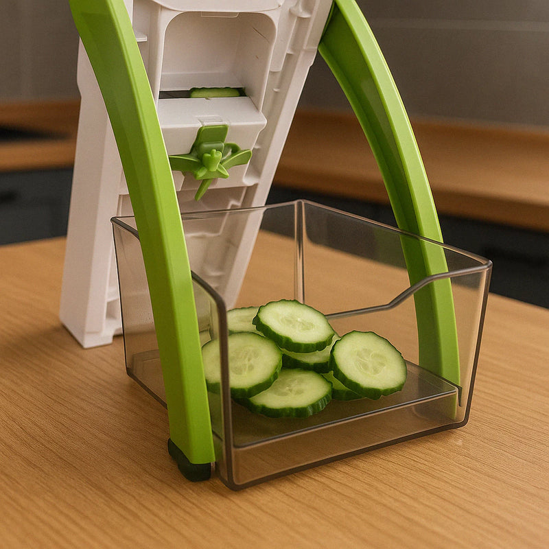 SafeSlice Mandoline 5 em 1 – Fatiador Profissional com 30 Tipos de Corte