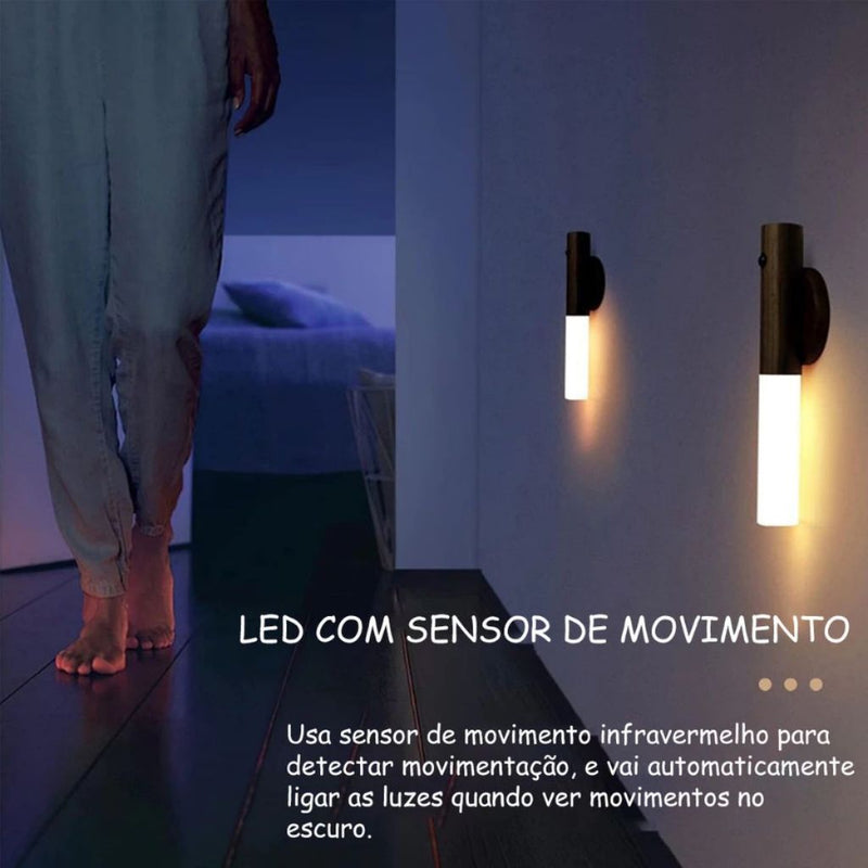Luminária LED Recarregável | Sensor de Movimento e Design Minimalista
