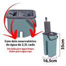 Mop Flat com Balde 6L | 2 Refis e Cabo Extensível Inox