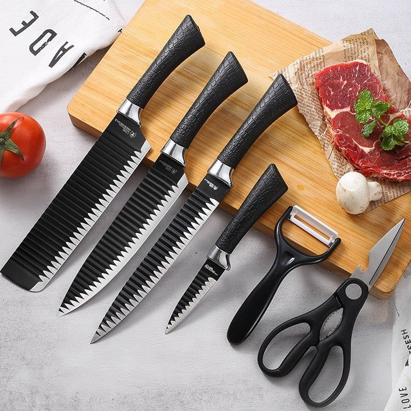 SteelChef Pro 6 Peças – Kit de Facas Profissionais Antiaderentes